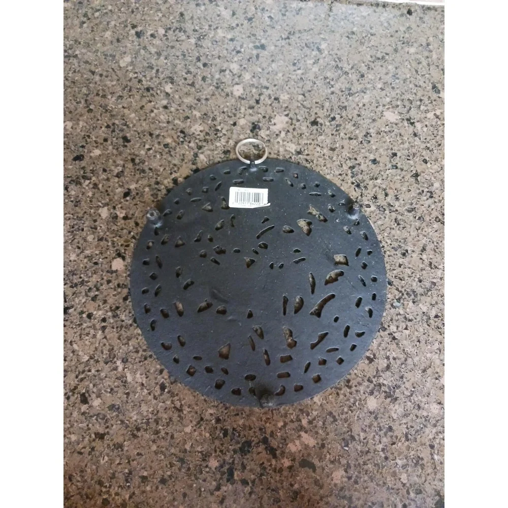 Cast Iron Love Birds Trivet Plate Footed‎ Hook For Kitchen Wall Hanging Vintage